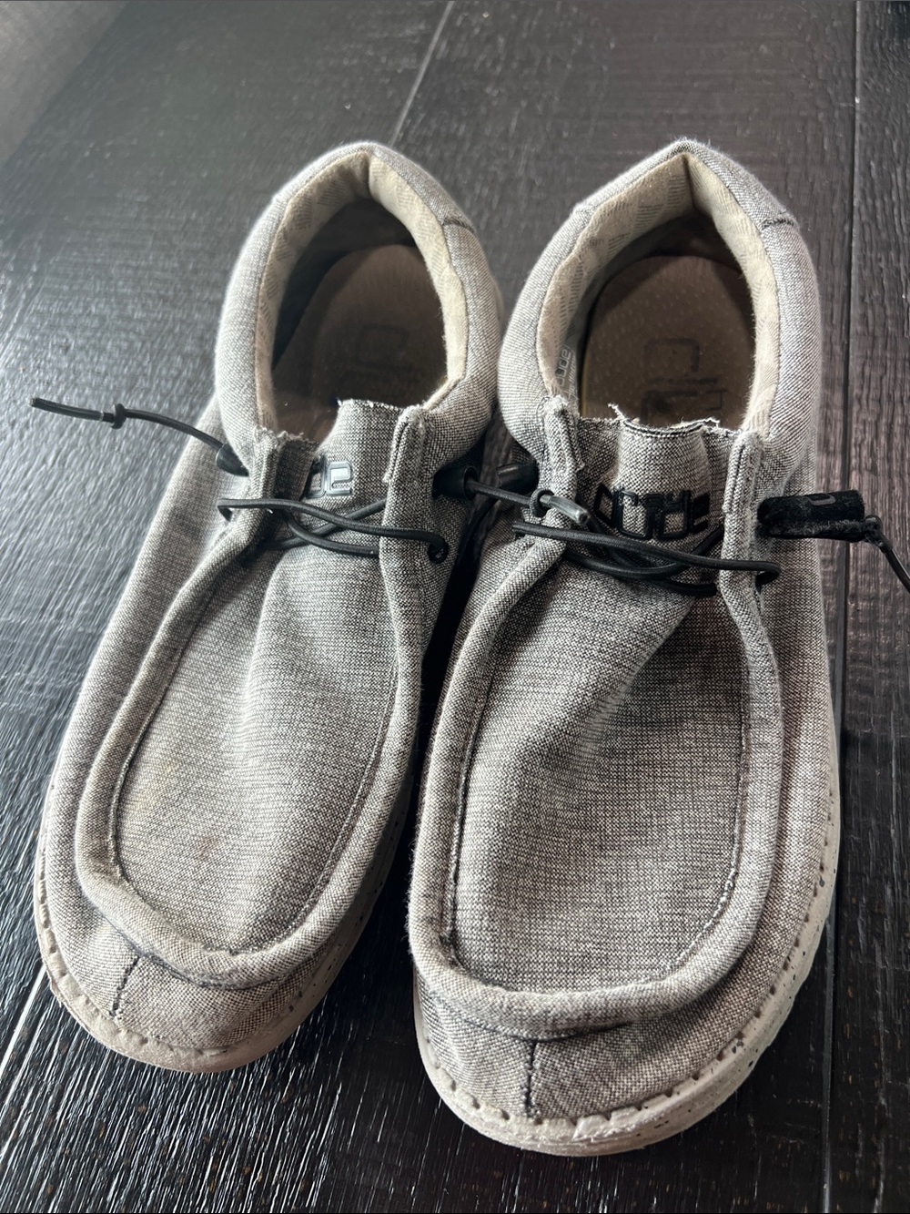 Hey Dude Men's Grey Canvas Slip-Ons